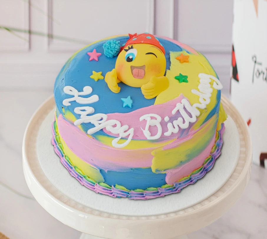 [020010010030005] TORTA PINCELADAS PASTEL (MEDIANO (12 porciones), VAINILLA)