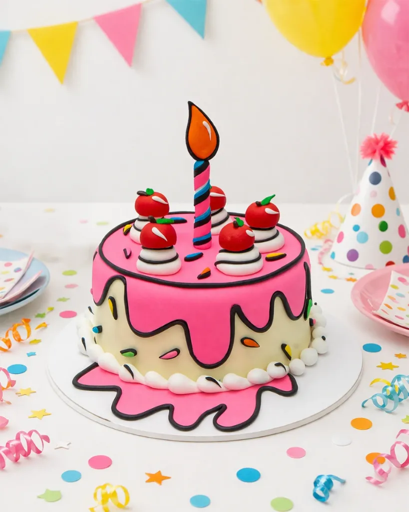 TORTA CARTOON ROSA